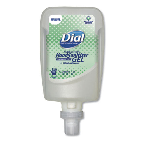 Antibacterial Gel Hand Sanitizer Refill For Fit Manual Dispenser, Fragrance Free, 1.2 L