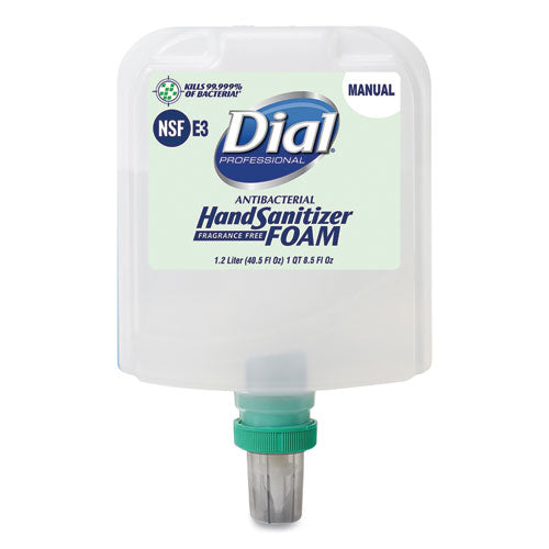 Antibacterial Foaming Hand Sanitizer Refill For Dial 1700 Dispenser, 1.2 L Refill, Fragrance-free, 3-carton