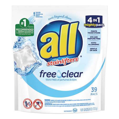 Mighty Pacs Free And Clear Super Concentrated Laundry Detergent, 39-pack