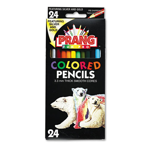 Colored Pencil Sets, 3.3 Mm, 2b (#1), Assorted Lead-barrel Colors, 24-pack