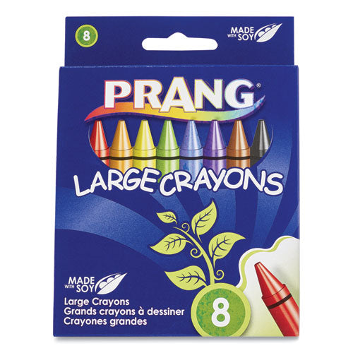 Large Crayons Made With Soy, 8 Colors-pack