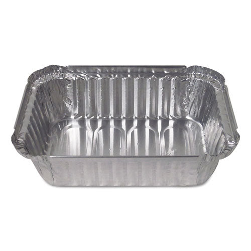 Aluminum Closeable Containers, 1.5 Lb Deep Oblong, 7.06 X 5.13 X 1.93, Silver, 500-carton