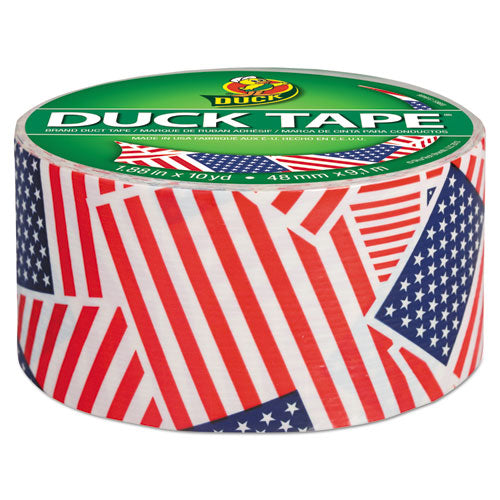 Colored Duct Tape, 3" Core, 1.88" X 10 Yds, Red-white-blue Us Flag