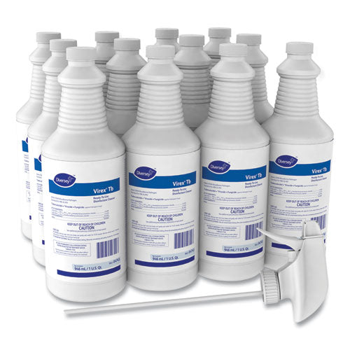 Virex Tb Disinfectant Cleaner, Lemon Scent, Liquid, 32 Oz Bottle, 12-carton