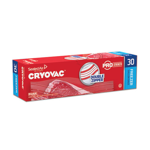 Cryovac One Gallon Freezer Bag Dual Zipper, 1 Gal, 2.5 Mil, 10.5" X 10.94", Clear, 270-carton
