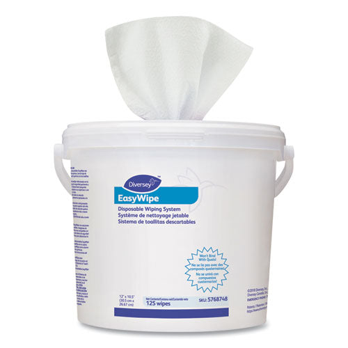 Easywipe Disposable Wiping Refill, 8.63 X 24.88, White, 125-bucket, 6-carton