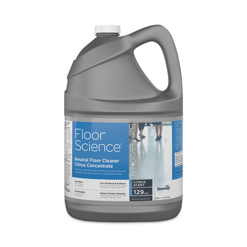 Floor Science Neutral Floor Cleaner Concentrate, Citrus Scent, 1 Gal, 4-carton