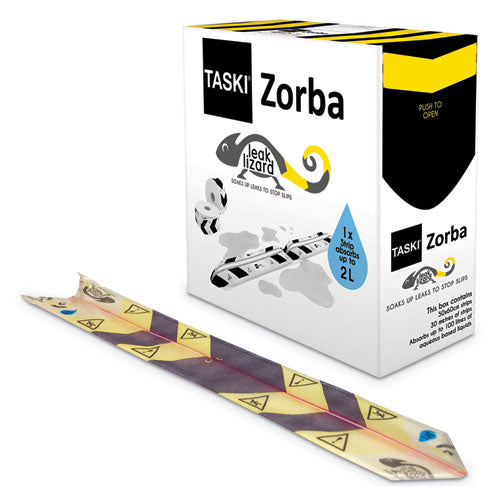 Zorba Absorbent Control Strips, 0.5 Gal Absorbing Volume, 1" X 100 Ft, 50 Strips-box