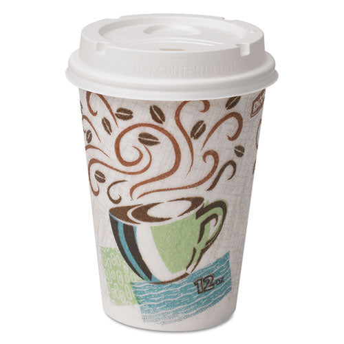 Perfectouch Paper Hot Cups And Lids Combo, 12 Oz, Multicolor, 50 Cups-lids-pack, 6-packs-carton
