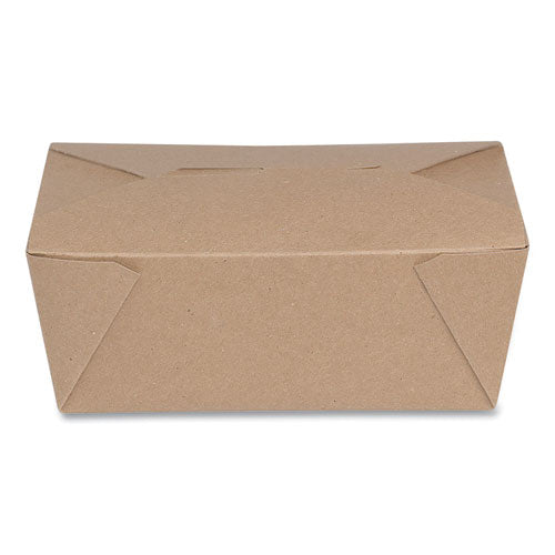 Reclosable One-piece Natural-paperboard Take-out Box, 6.75 X 5.44 X 3.5, Brown, 300-carton