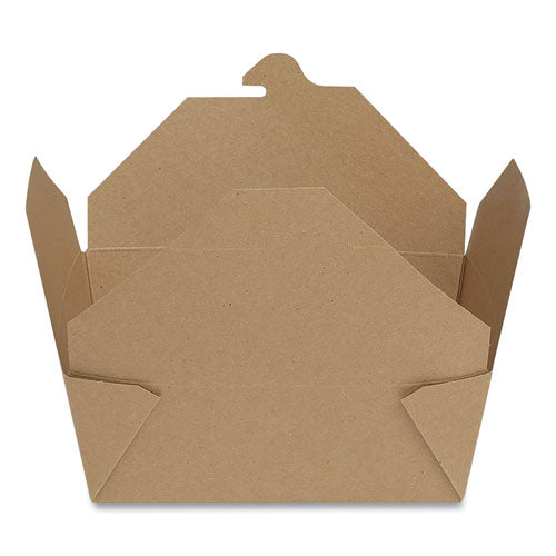 Reclosable One-piece Natural-paperboard Take-out Box, 6.75 X 5.44 X 3.5, Brown, 300-carton