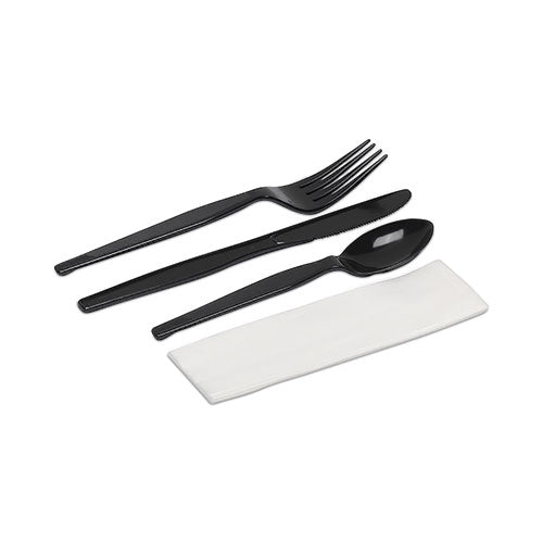 Individually Wrapped Heavyweight Cutlery Set, Fork-knife-spoon-napkin, 250-carton