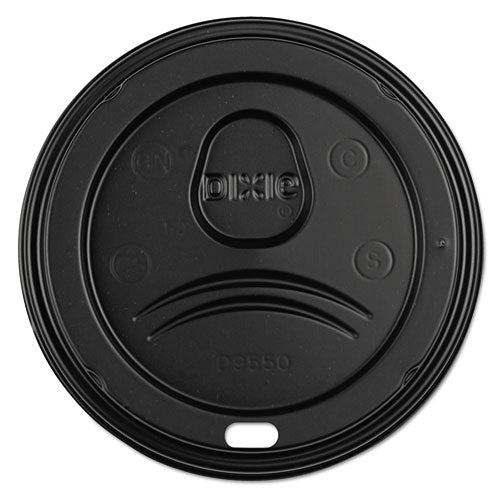Sip-through Dome Hot Drink Lids, Fits 20 Oz To 24 Oz Cups, Black, 100-pack, 10 Packs-carton