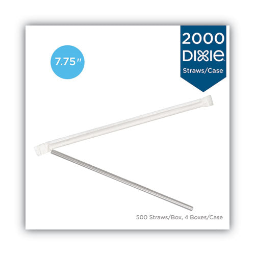 Jumbo Straws, 7.75", Plastic, Translucent, 500-box, 4 Boxes-carton