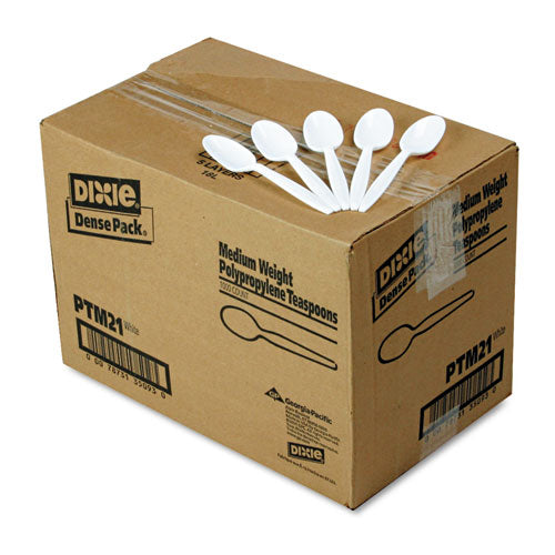 Plastic Cutlery, Mediumweight Teaspoons, White, 1,000-carton