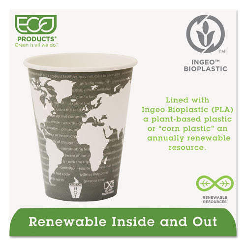 World Art Renewable And Compostable Hot Cups, 12 Oz, 50-pack, 20 Packs-carton