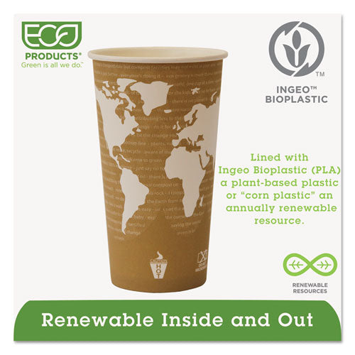 World Art Renewable And Compostable Hot Cups, 20 Oz, 50-pack, 20 Packs-carton