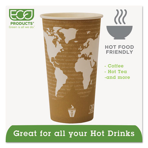 World Art Renewable And Compostable Hot Cups, 20 Oz, 50-pack, 20 Packs-carton