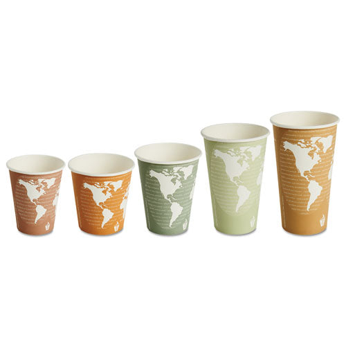 World Art Renewable And Compostable Hot Cups, 8 Oz, Plum, 50-pack