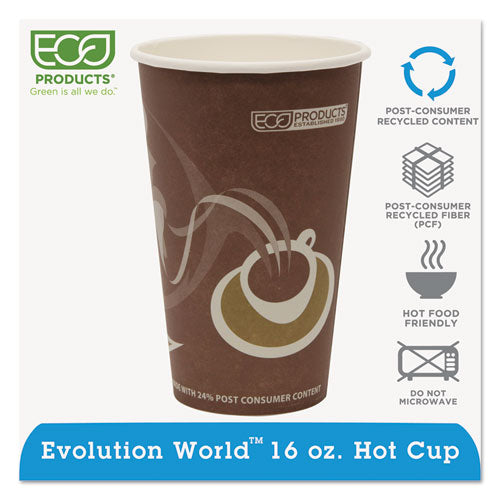 Evolution World 24% Recycled Content Hot Cups 16 Oz, 50-pack, 20 Packs-carton