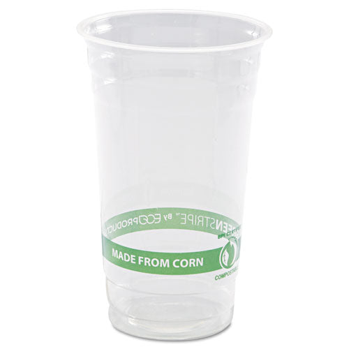 Greenstripe Renewable And Compostable Pla Cold Cups, 24 Oz, 50-pack, 20 Packs-carton