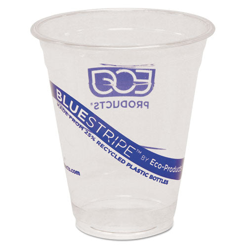 Bluestripe 25% Recycled Content Cold Cups, 12 Oz, Clear-blue, 50-pack, 20 Packs-carton