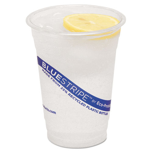 Bluestripe 25% Recycled Content Cold Cups, 16 Oz, Clear-blue, 50-pack, 20 Packs-carton