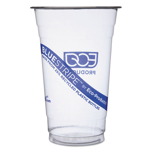 Bluestripe 25% Recycled Content Cold Cups, 20 Oz, Clear-blue, 1,000-carton