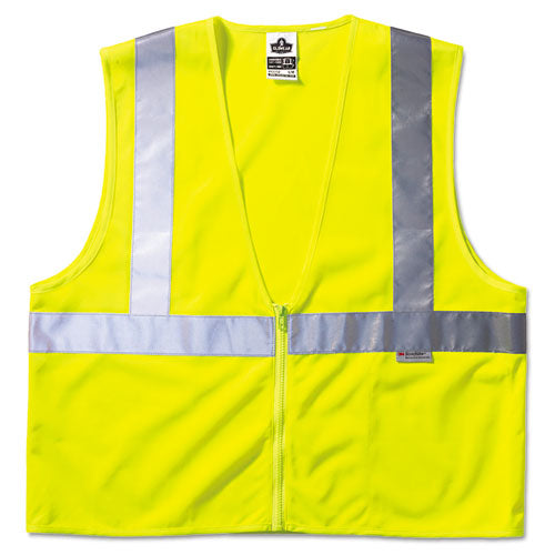 Glowear Class 2 Standard Vest, Lime, Mesh, Zip, Large-x-large