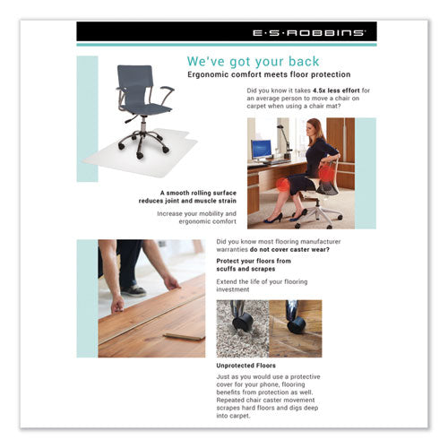 Multi-task Series Chair Mat For Hard Floors, Heavier Use, 45 X 53, Clear