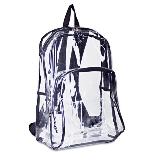 Backpack, Pvc, 12.5 X 5.5 X 17.5, Clear-black
