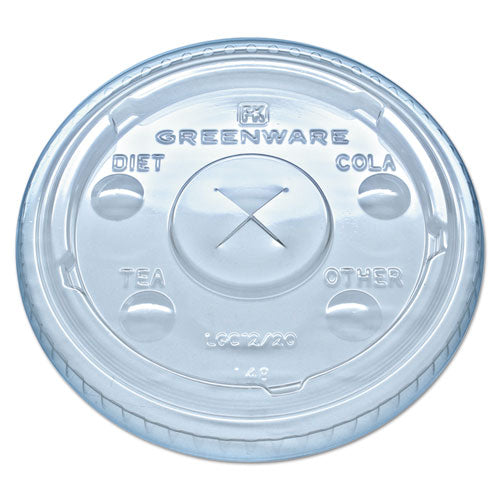 Greenware Cold Drink Lids, Fits 9 Oz Old Fashioned Cups, 12 Oz Squat Cups, 20 Oz Cups Clear, 1,000-carton