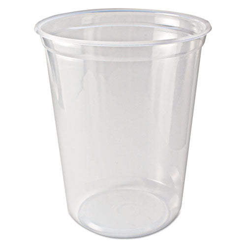 Microwavable Deli Containers, 32 Oz, 4.6" Diameter X 5.6"h, Clear, 500-carton