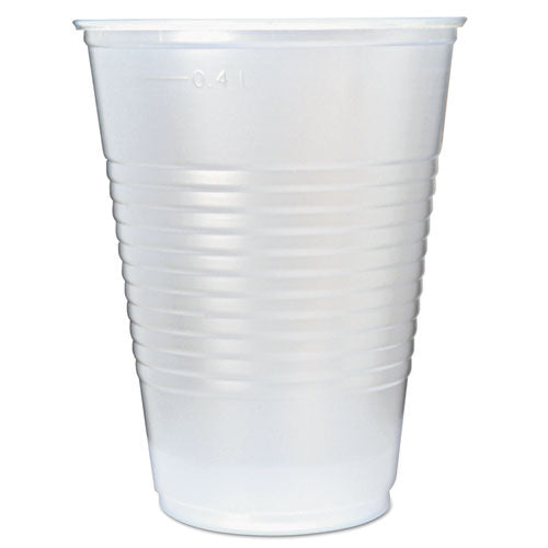 Rk Ribbed Cold Drink Cups, 16 Oz, Translucent, 50-sleeve, 20 Sleeves-carton