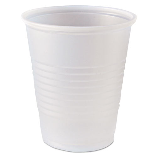 Rk Ribbed Cold Drink Cups, 5 Oz, Clear, 100-bag, 25 Bags-carton