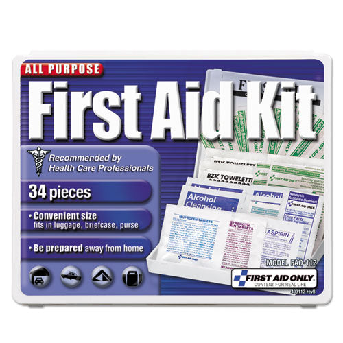 All-purpose First Aid Kit, 21 Pieces, 4.75 X 3, Plastic Case