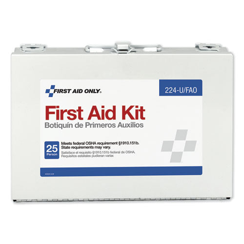 First Aid Kit For 25 People, 106-pieces, Osha Compliant, Metal Case