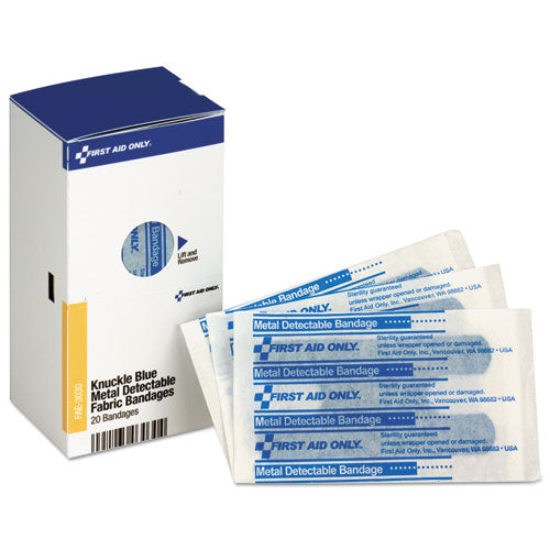 Smartcompliance Blue Metal Detectable Bandages, Knuckle, 1 X 3, 20-box