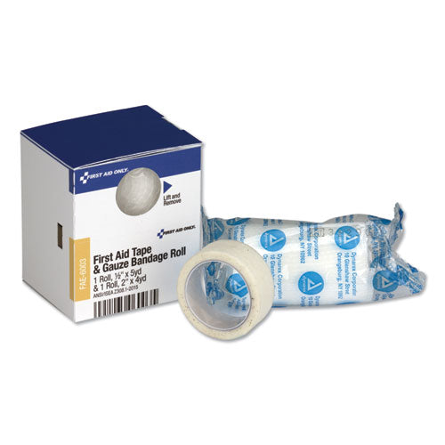 Smartcompliance First Aid Tape-gauze Roll Combo, 0.5" X 5 Yd Tape, 2" X 4 Yd Gauze
