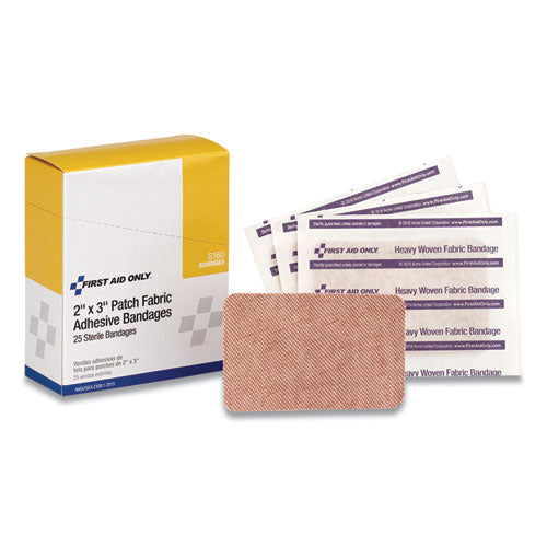 Heavy Woven Adhesive Bandages, Strip,  2" X 3", 25-box