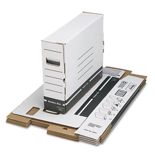 X-ray Storage Boxes, 5" X 18.75" X 14.88", White-blue, 6-carton