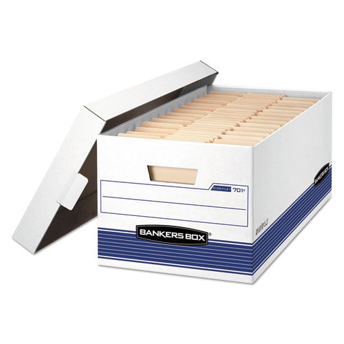 Stor-file Medium-duty Storage Boxes, Letter Files, 12.88" X 25.38" X 10.25", White-blue, 12-carton