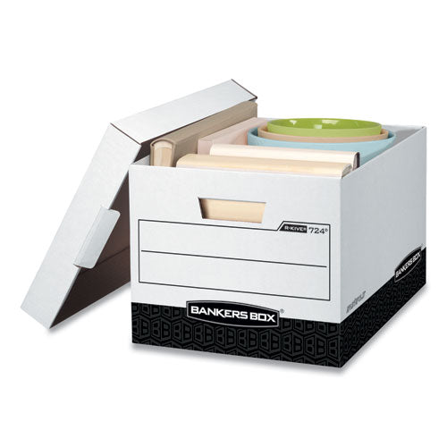R-kive Heavy-duty Storage Boxes, Letter-legal Files, 12.75" X 16.5" X 10.38", White-black, 12-carton