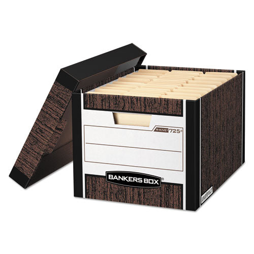 R-kive Heavy-duty Storage Boxes, Letter-legal Files, 12.75" X 16.5" X 10.38", Woodgrain, 12-carton