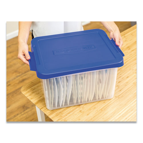 Heavy Duty Plastic File Storage, Letter-legal Files, 14" X 17.38" X 10.5", Clear-blue, 2-pack