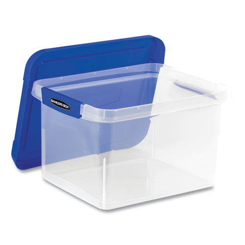 Heavy Duty Plastic File Storage, Letter-legal Files, 14" X 17.38" X 10.5", Clear-blue, 2-pack