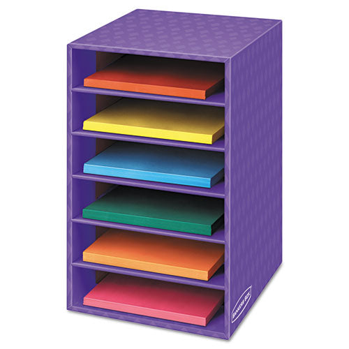 Vertical Classroom Organizer, 6 Shelves, 11 7-8 X 13 1-4 X 18, Purple