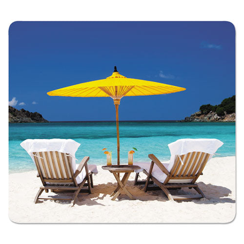 Recycled Mouse Pads, Caribbean Beach Design, 9 X 1-16