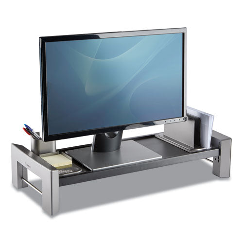 Professional Series Flat Panel Workstation, 25.88" X 11.5" X 2.5" To 4.5", Black-silver, Supports 40 Lbs