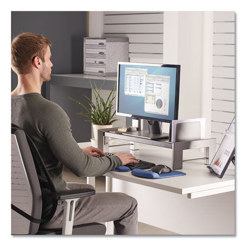 Professional Series Flat Panel Workstation, 25.88" X 11.5" X 2.5" To 4.5", Black-silver, Supports 40 Lbs